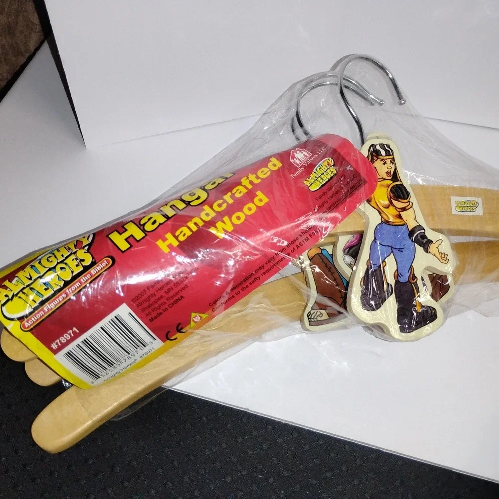 Almighty Heroes Bible Wooden‎ Kids Clothes Hangers By Family Values -10